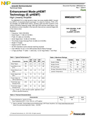 MMG20271H datasheet cover page