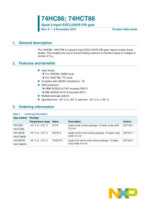 74HCT86D datasheet cover page