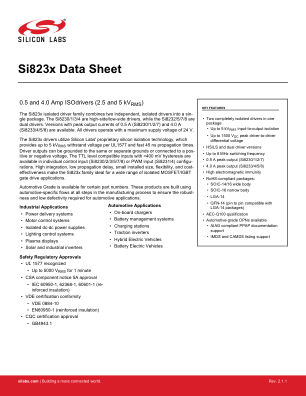 SI8234BB-D-IS datasheet cover page