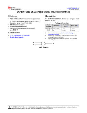 SN74LVC1G32B-Q1 datasheet cover page