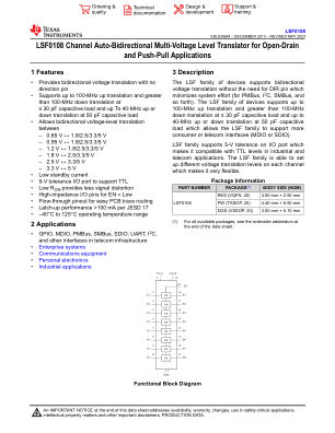 LSF0108 datasheet cover page