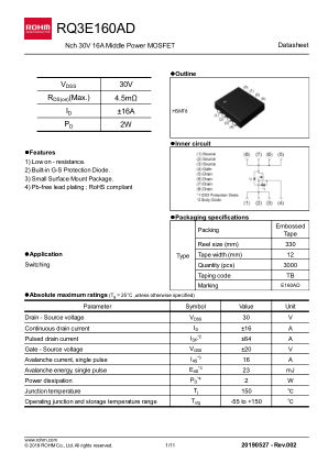 RQ3E160AD 数据手册首页
