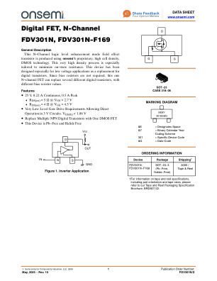 FDV301N datasheet cover page