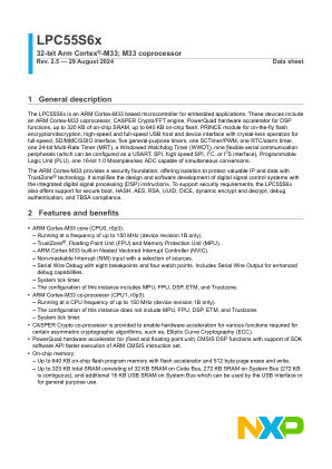 LPC55S6X datasheet cover page