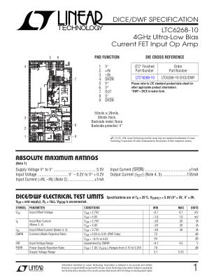 LTC6268-10 datasheet cover page