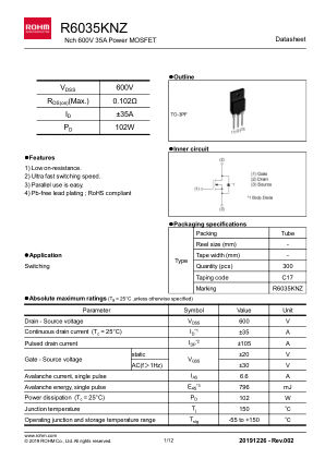 R6035KNZ 数据手册首页