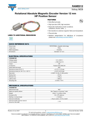RAME012 datasheet cover page