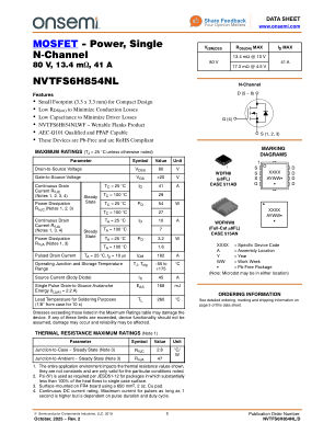 NVTFS6H854NL 数据手册首页