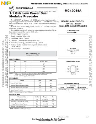 MC12038A datasheet cover page