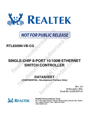 RTL8309N-VB-CG datasheet cover page