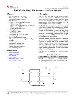 TLV61047 datasheet cover page