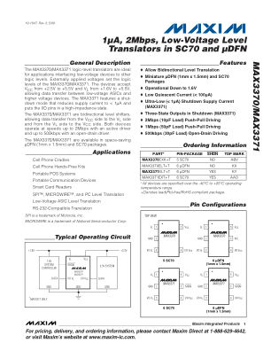 MAX3370 datasheet cover page