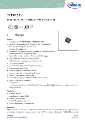 TLE8251VSJ datasheet cover page