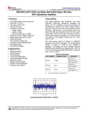 OPA4180 datasheet cover page