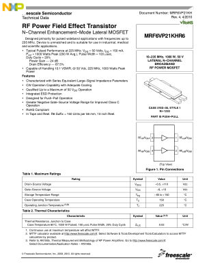 MRF6VP21KH 数据手册首页
