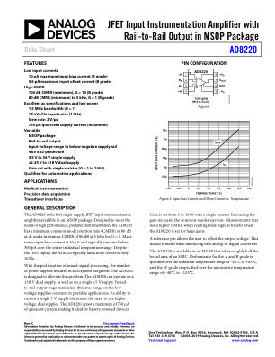AD8220 datasheet cover page