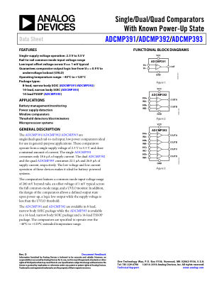 ADCMP391 数据手册首页