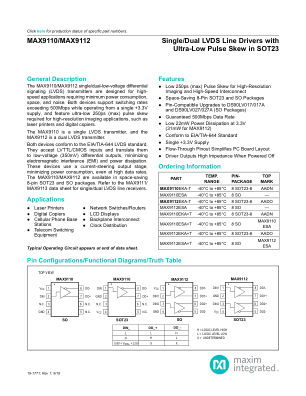 MAX9110 datasheet cover page