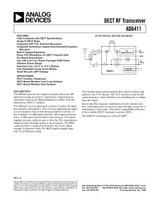 AD6411 datasheet cover page