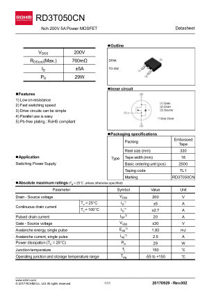 RD3T050CN 数据手册首页