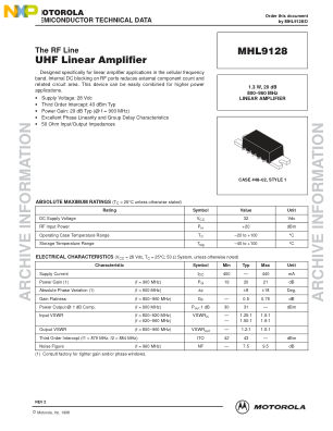 MHL9128 datasheet cover page