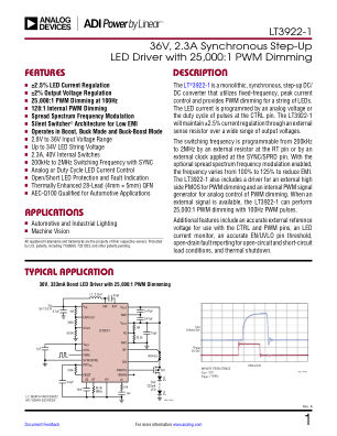 LT3922-1 datasheet cover page