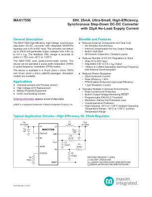 MAX17550 数据手册首页
