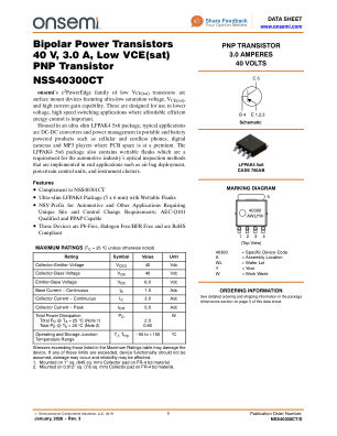 NSS40300CT 数据手册首页