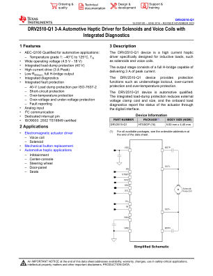 DRV2510-Q1 datasheet cover page