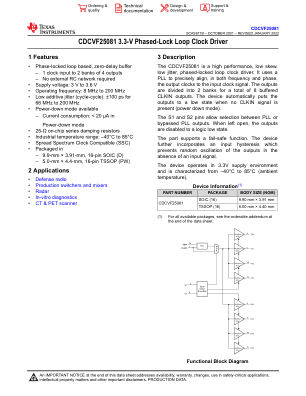 CDCVF25081 datasheet cover page