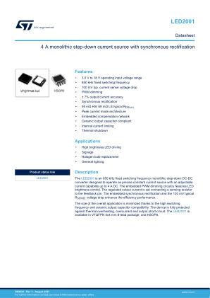 LED2001 datasheet cover page