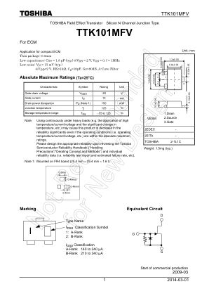 TTK101MFV 数据手册首页