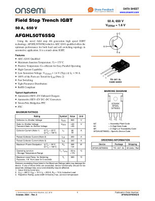 AFGHL50T65SQ 数据手册首页
