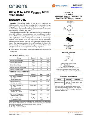 NSS30101L 数据手册首页