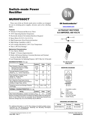MURHF860CT 数据手册首页