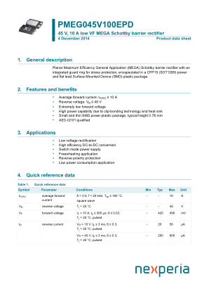 PMEG045V100EPD146 datasheet cover page