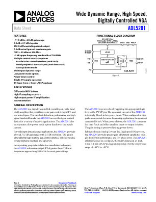 ADL5201 数据手册首页