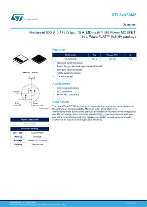 STL24N60M6 datasheet cover page
