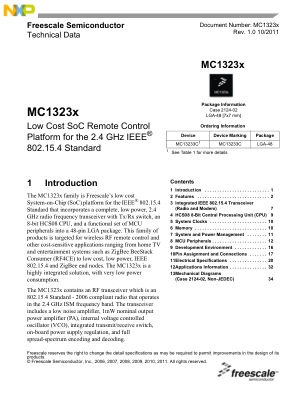MC1323X 数据手册首页