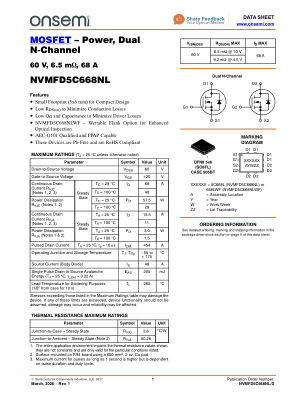NVMFD5C668NL datasheet cover page
