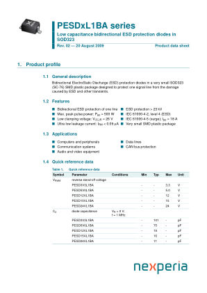 PESD3V3L1BAF datasheet cover page