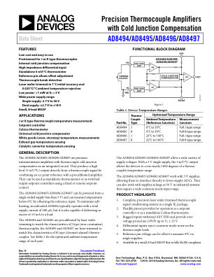 AD8494 数据手册首页