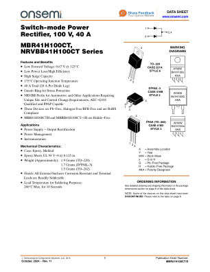 MBR41H100CT 数据手册首页