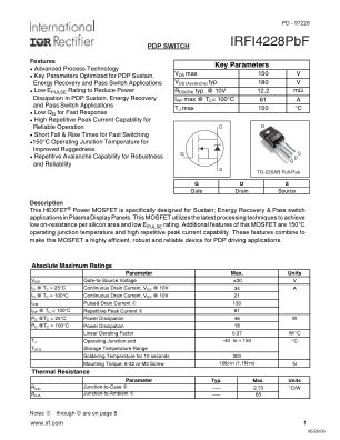 IRFI4228PBF 数据手册首页