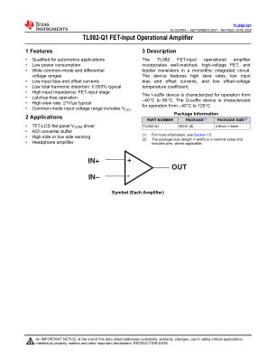 TL082-Q1 数据手册首页