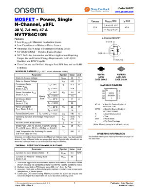 NVTFS4C10N datasheet cover page