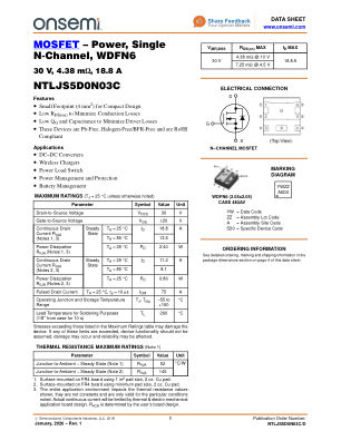 NTLJS5D0N03C datasheet cover page