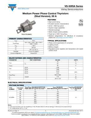 VS-50RIA 数据手册首页