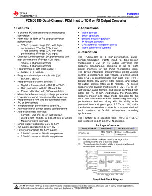 PCMD3180 datasheet cover page