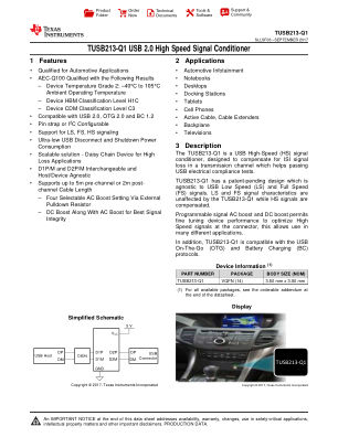 TUSB213-Q1 数据手册首页